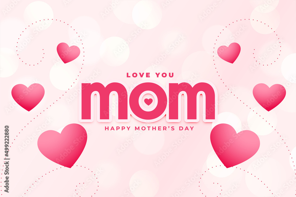 happy mother's day hearts greeting for the event
