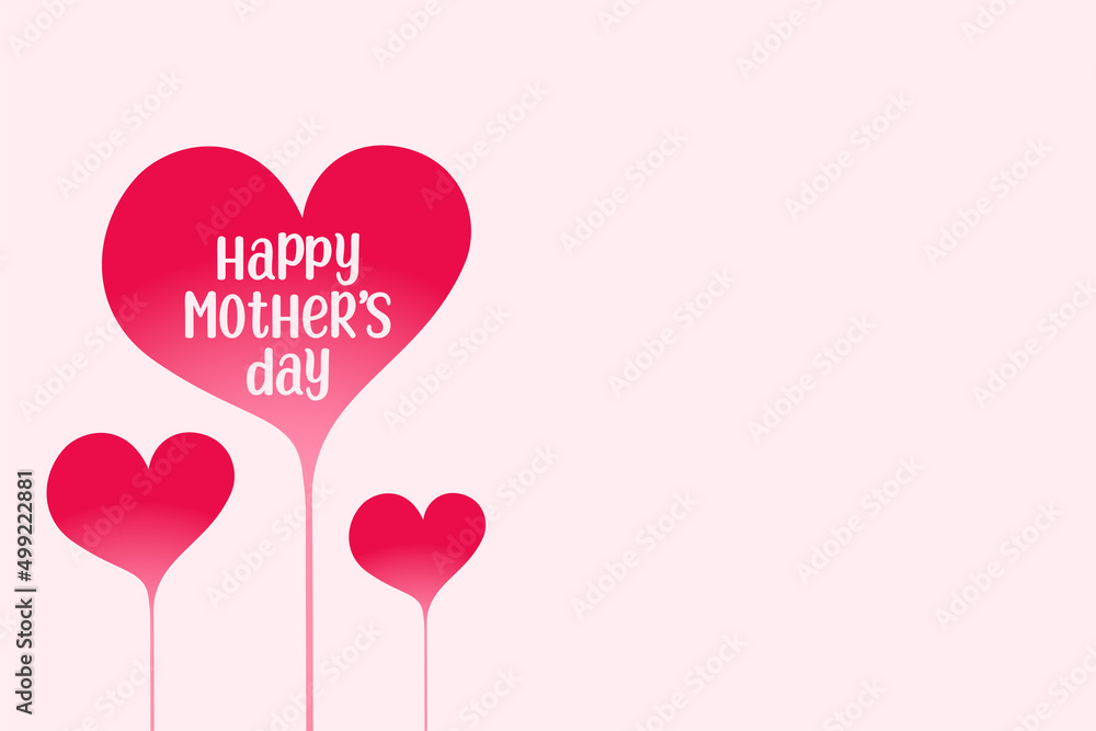 hearts balloon mother's day greeting design
