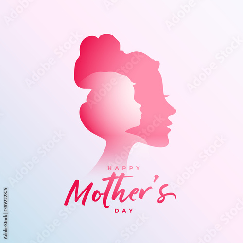 mom face with child shade mother's day card design © starlineart