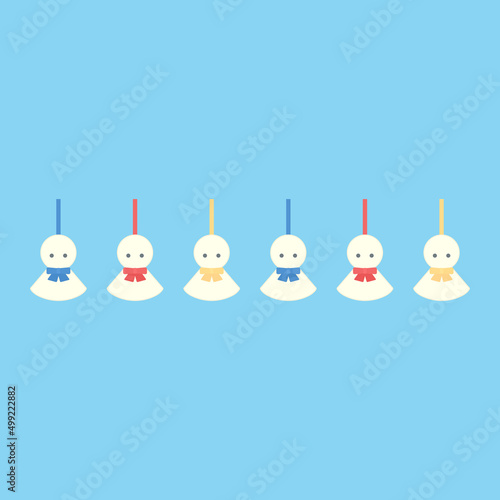 シンプルでかわいいてるてる坊主のイラスト