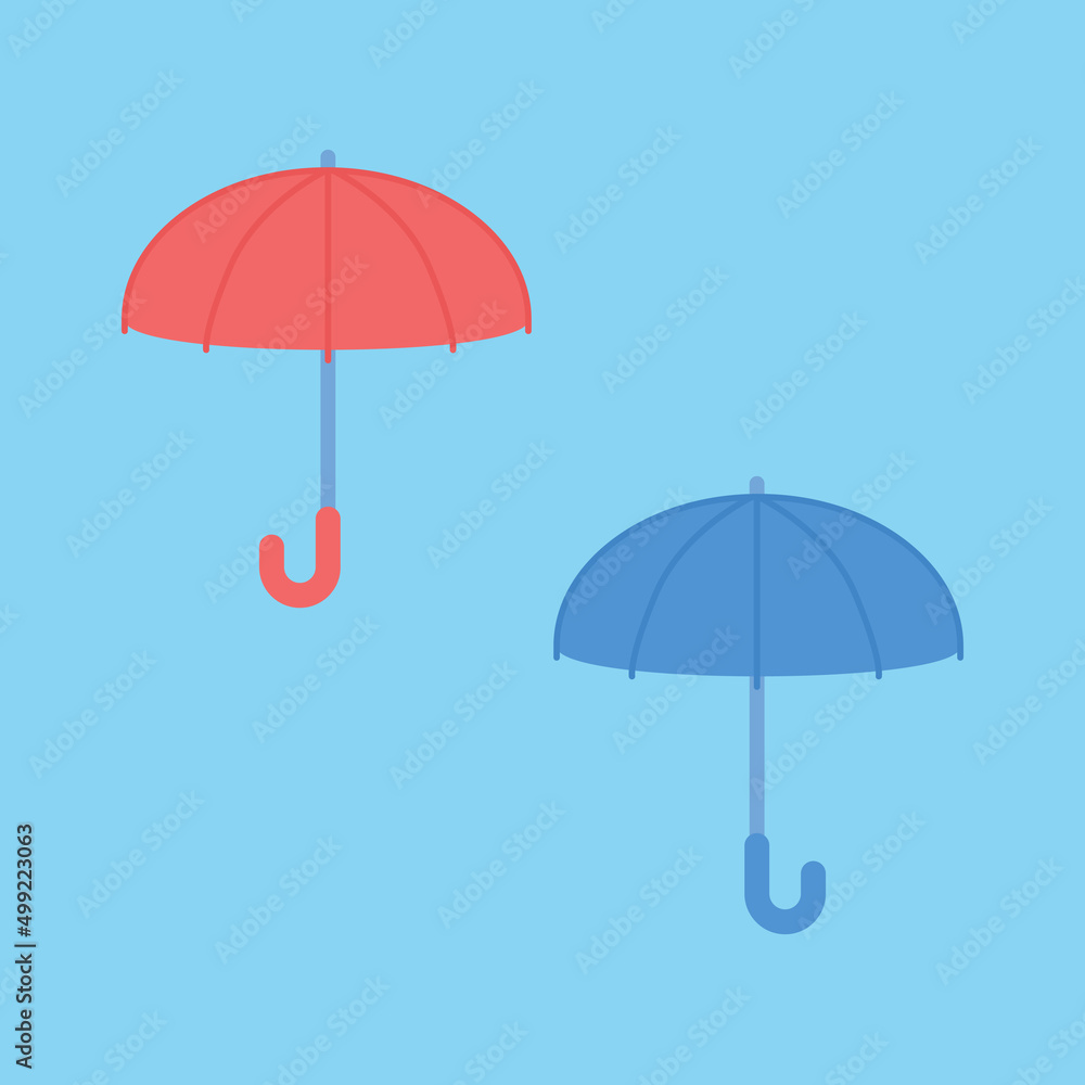 シンプルでかわいい傘のイラストセット