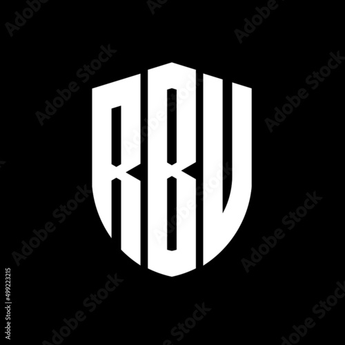 RBV letter logo design. RBV modern letter logo with black background. RBV creative  letter logo. simple and modern letter logo. vector logo modern alphabet font overlap style. Initial letters RBV   photo