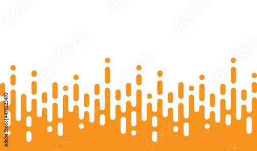 Abstract pattern yellow orange Rounded Lines Halftone Transition. on white background , vertical rounded stripes.