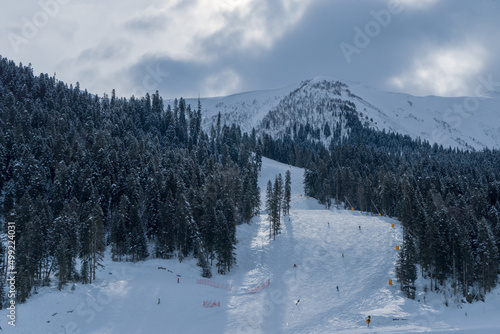 The image of the ski slopes.