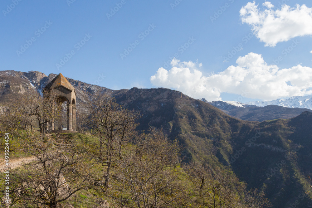 View of the historic observation deck Halidzor in the mountains near the Tatev Monastery. Armenia View of the historic observation deck Halidzor in the mountains near the Tatev Monastery. Armenia