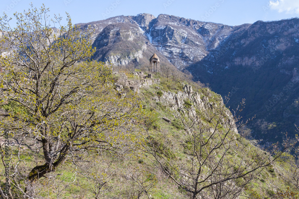 View of the historic observation deck Halidzor in the mountains near the Tatev Monastery. Armenia View of the historic observation deck Halidzor in the mountains near the Tatev Monastery. Armenia