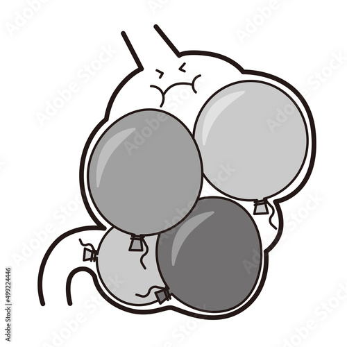 Vector illustration of a bloating stomach.