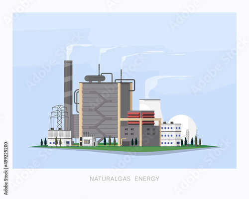 the natural gas energy, natural gas  power plant supply electricity to the factory and city