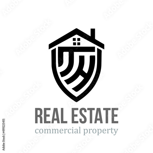 Design a modern real estate letter TH logo