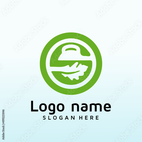 Modern and simple logo design for a small gym focused on strength tree