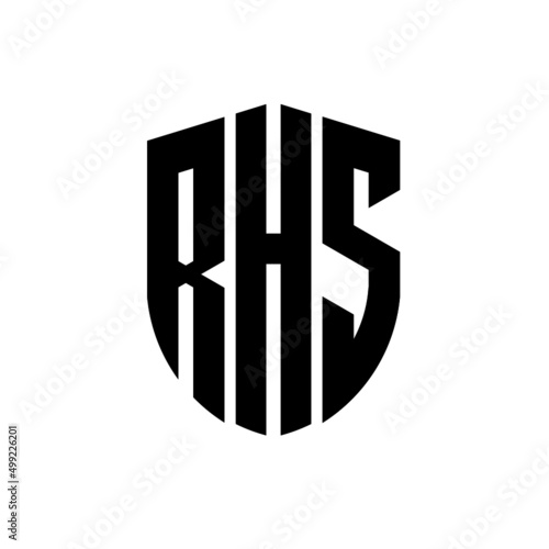 RHS letter logo design. RHS modern letter logo with black background. RHS creative  letter logo. simple and modern letter logo. vector logo modern alphabet font overlap style. Initial letters RHS  photo