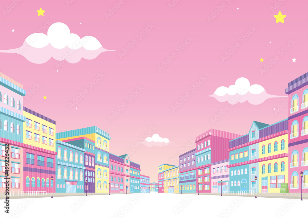 ピンクの街並み背景 Stock Vector Adobe Stock ピンクの街並み背景 Stock Vector Adobe Stock