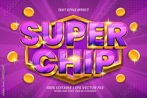 Editable Text Effect Super Chip 3D Bold Luxury Style
