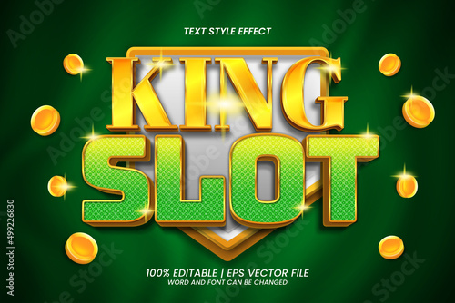 3D Gold King Slot Text Effect Editable Luxury Style
