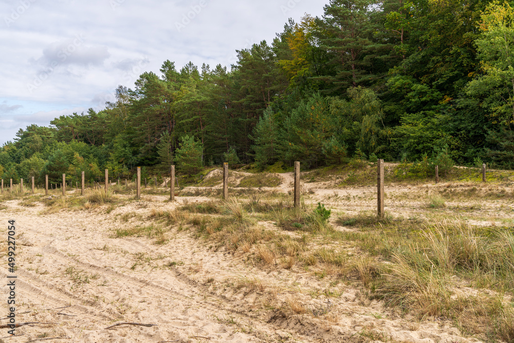 The no man's land on the border between Ahlbeck in Germany and Swinoujscie in Poland