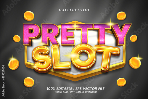 Editable Text Effect Pretty Slot 3D Bold
