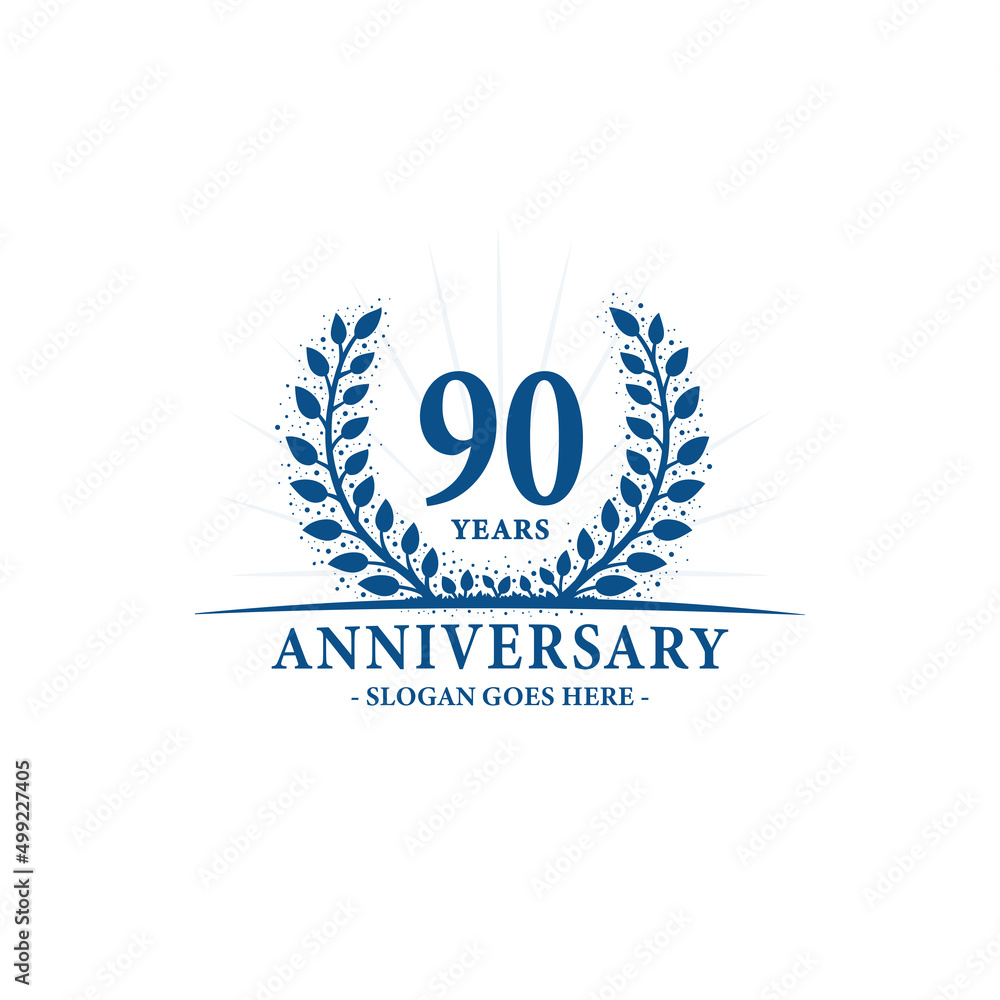 90 years celebrating anniversary logo. 90th years anniversary design template. Vector and illustration.
