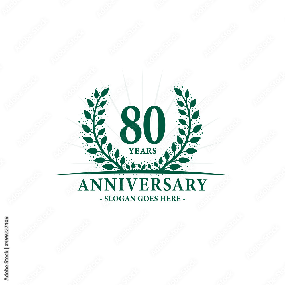 80 years celebrating anniversary logo. 80th years anniversary design template. Vector and illustration.

