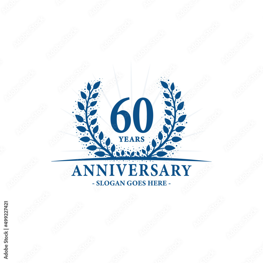 60 years celebrating anniversary logo. 60th years anniversary design template. Vector and illustration.
60 years celebrating anniversary logo. 60th years anniversary design template. Vector and illustration.