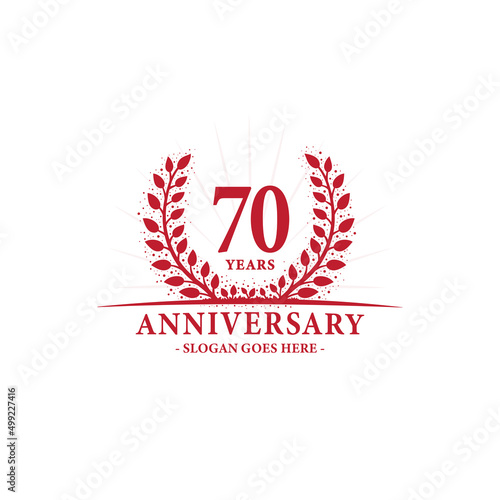 70 years celebrating anniversary logo. 70th years anniversary design template. Vector and illustration. 