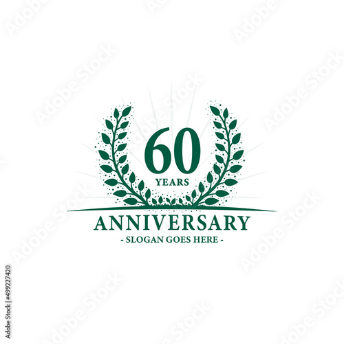 60 years celebrating anniversary logo. 60th years anniversary design template. Vector and illustration. 