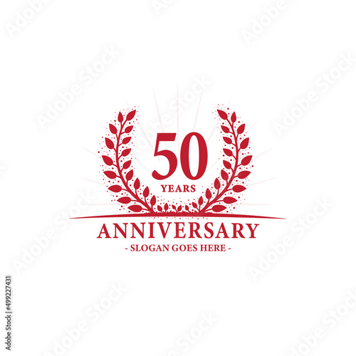 50 years celebrating anniversary logo. 50th years anniversary design template. Vector and illustration.
