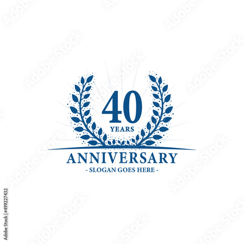 40 years celebrating anniversary logo. 40th years anniversary design template. Vector and illustration.
