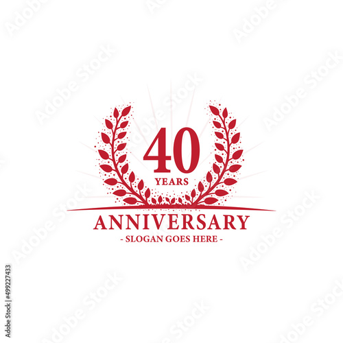 40 years celebrating anniversary logo. 40th years anniversary design template. Vector and illustration.
