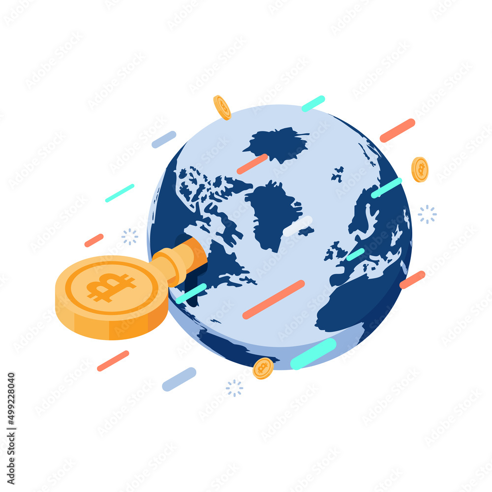 Isometric Bitcoin Key Unlock The World Isometric Bitcoin Key Unlock The World