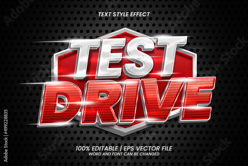 3D Bold Test Drive Editable Text Effect