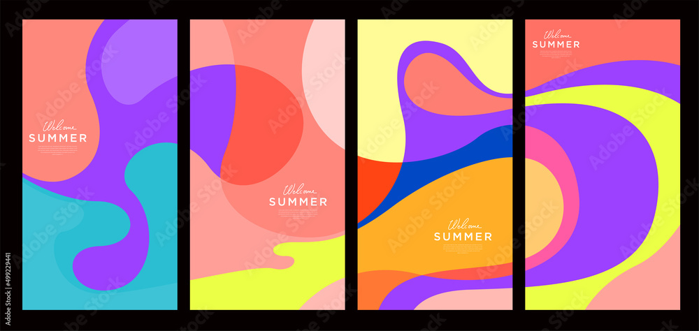 Vector Colorful liquid and fluid background for summer collection