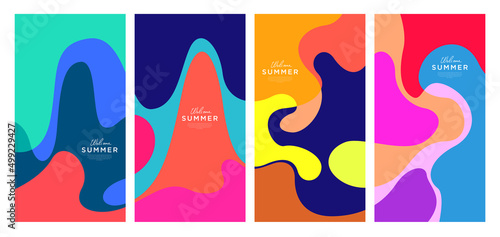 Vector Colorful liquid and fluid background for summer collection
