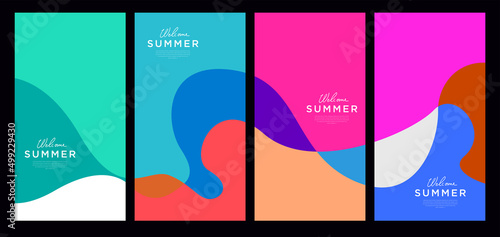 Vector Colorful liquid and fluid background for summer collection