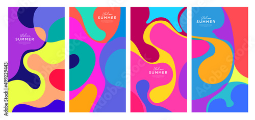 Vector Colorful liquid and fluid background for summer collection