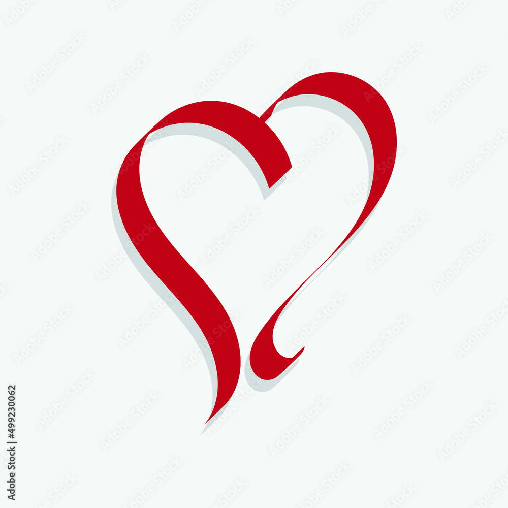 red hearts. Design elements for Valentine's day.