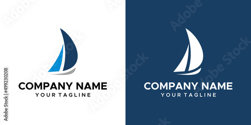 a graphic image of a sailboat themed, on a blue and white background. vector graphics base.