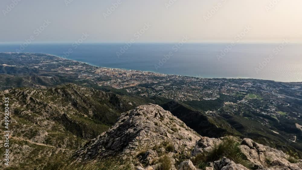 4k View over Marbella city from the mouintain lookout point at La Concha, Marbella, Spain. 4k View over Marbella city from the mouintain lookout point at La Concha, Marbella, Spain.