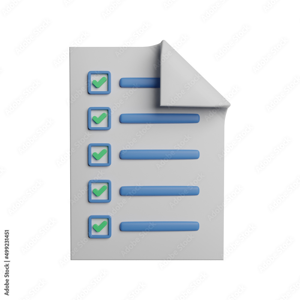 Checklist box 3d rendering icon illustration