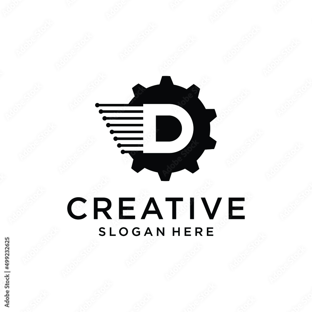 Letter d technology logo design template Letter d technology logo design template