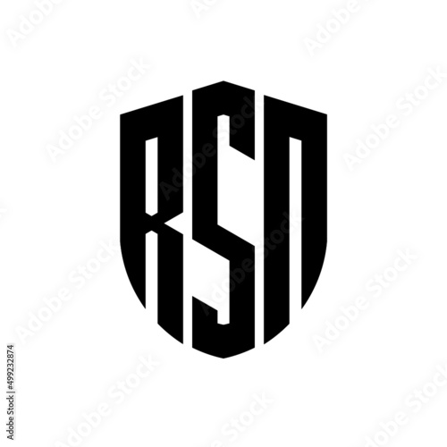 RSN letter logo design. RSN modern letter logo with black background. RSN creative  letter logo. simple and modern letter logo. vector logo modern alphabet font overlap style. Initial letters RSN  photo