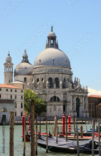 Church MADONNA DELLA SALUTE in Venice island in Italy and the great canal