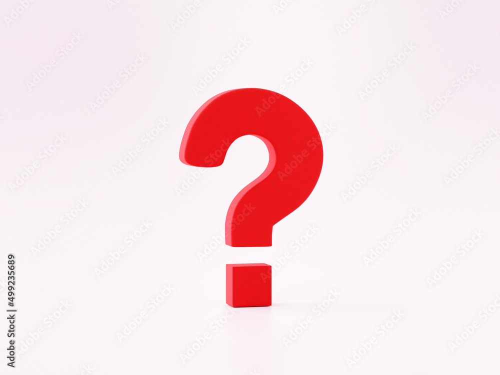 Red question mark sign icon or symbol on white background 3d rendering Red question mark sign icon or symbol on white background 3d rendering