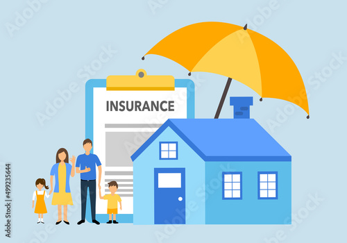 Home insurance service concept vector illustration.