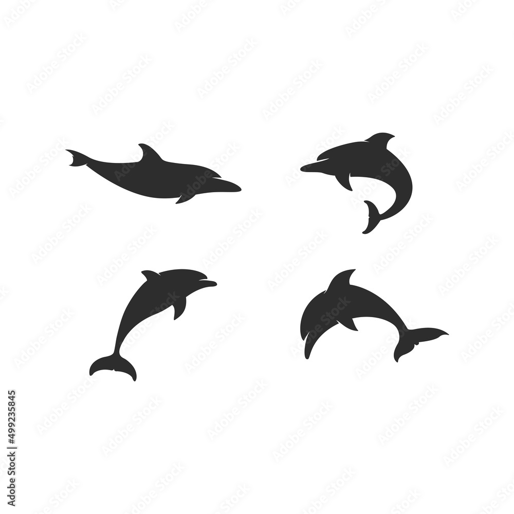 Fototapeta premium simple dolphin logo vector icon illustration