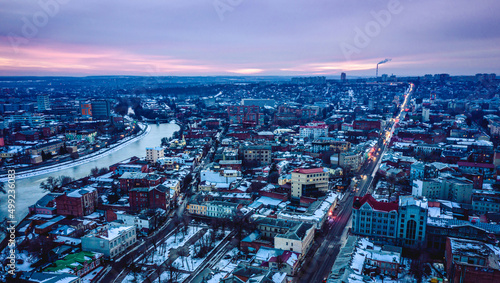 Winter panorama of ukrainian city Kharkiv