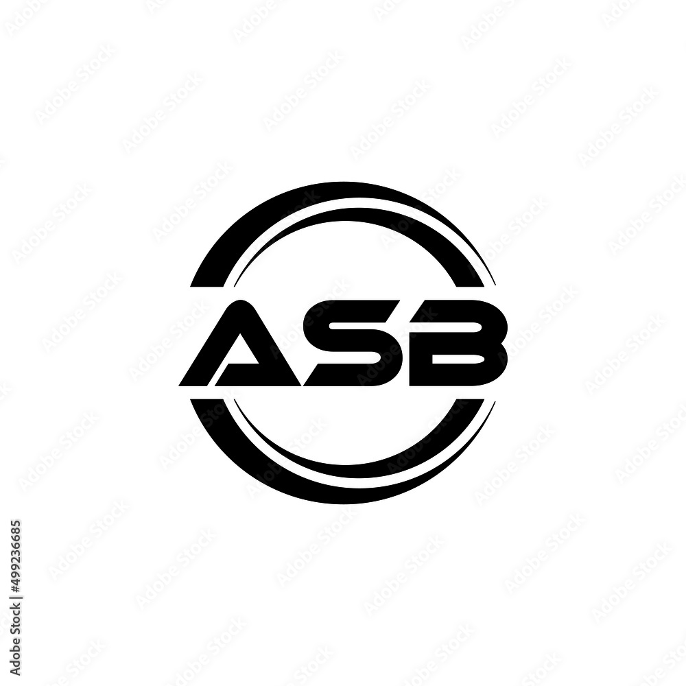 ASB letter logo design with white background in illustrator, vector ...