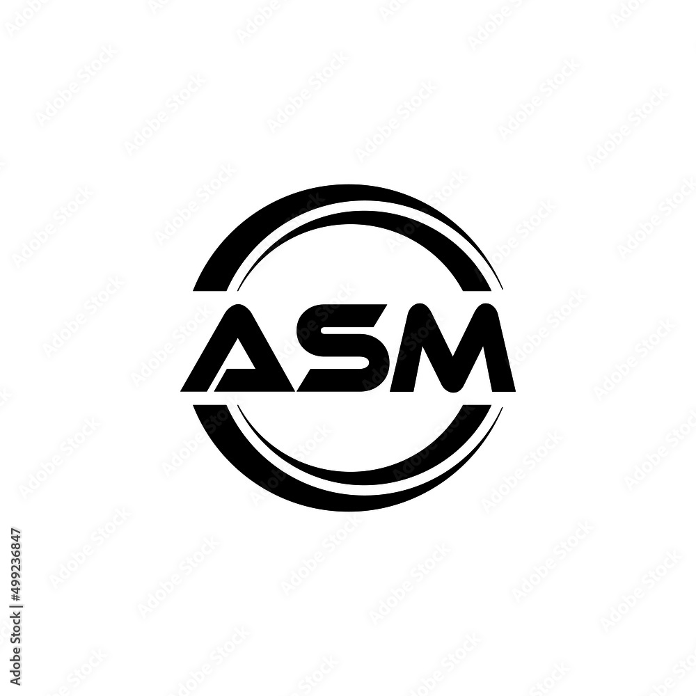 ASM letter logo design with white background in illustrator, vector ...
