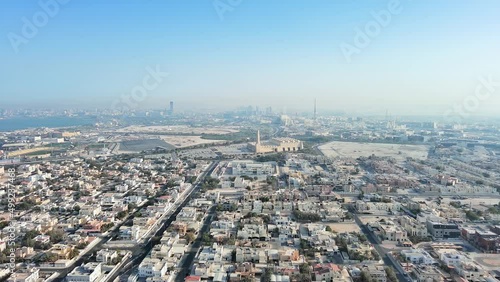 Wallpaper Mural Doha, Qatar: Aerial view of capital city of Qatar - landscape panorama of Arabian Peninsula from above, West Asia Torontodigital.ca