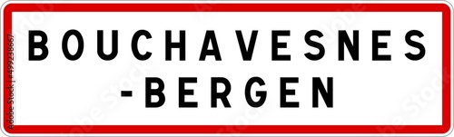 Panneau entrée ville agglomération Bouchavesnes-Bergen / Town entrance sign Bouchavesnes-Bergen