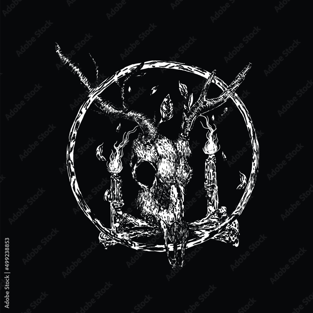 baphomet death metal hand drawn illustration Stock Vector | Adobe Stock